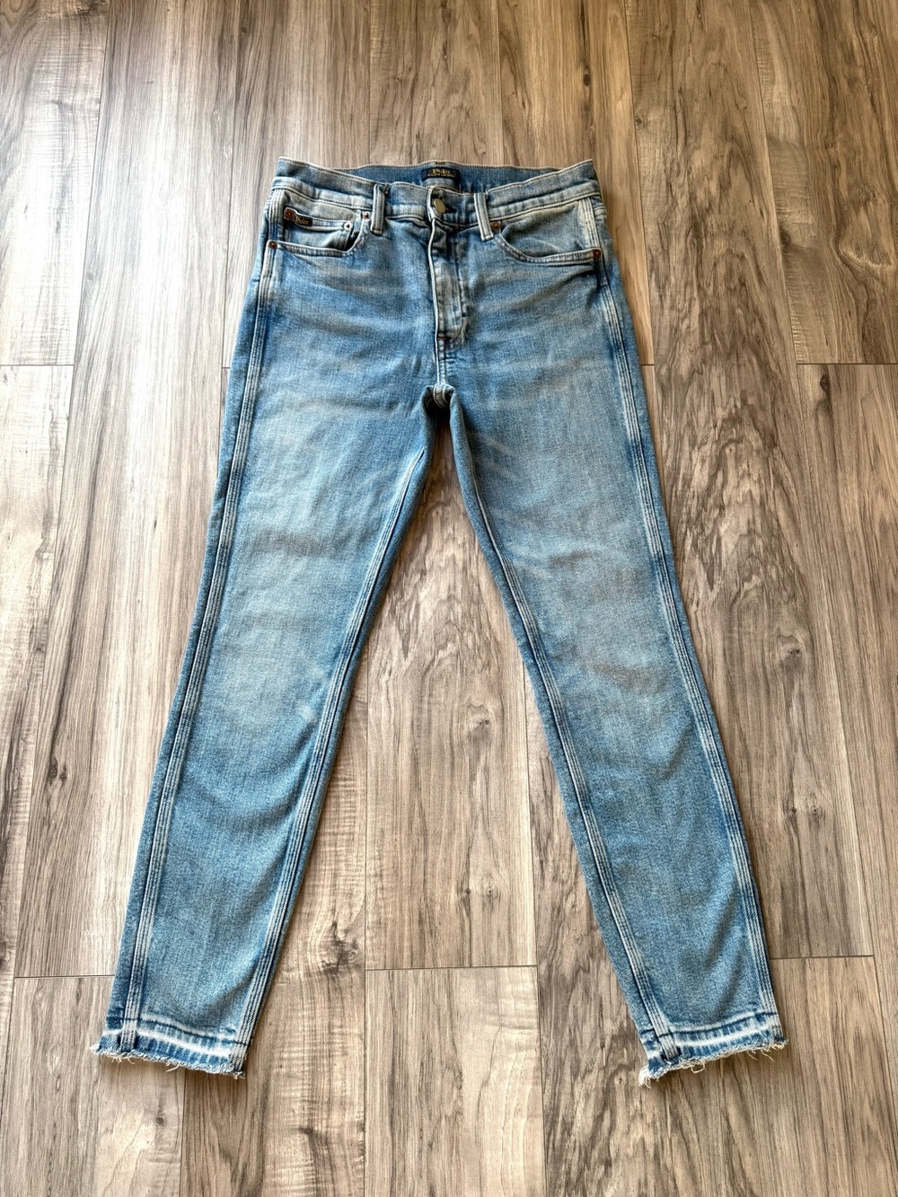 Vintage 2002 Polo Ralph Lauren Distressed Wash Tompkins Mid Rise Cropped Jeans